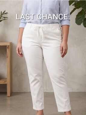 NWT Torrid White Drawstring Chino Pants - Size 3R (22/24)